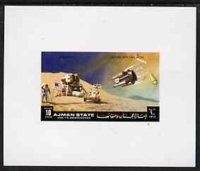 Ajman 1972 Apollo 15 - Moon Landing 10dh deluxe sheetlet unmounted mint, stamps on , stamps on  stamps on space