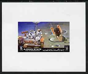 Ajman 1972 Apollo 15 - Moon Rover 15dh deluxe sheetlet unmounted mint, stamps on , stamps on  stamps on space