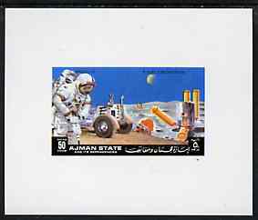 Ajman 1972 Apollo 15 - Moon Base 50dh deluxe sheetlet unmounted mint, stamps on , stamps on  stamps on space