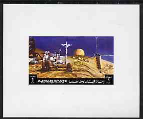 Ajman 1972 Apollo 15 - TV Broadcasting 1r deluxe sheetlet unmounted mint, stamps on space