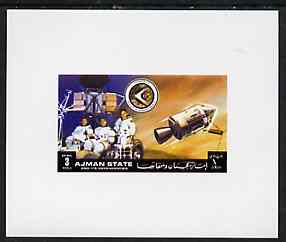 Ajman 1972 Apollo 15 - Crew 3r deluxe sheetlet unmounted mint, stamps on , stamps on  stamps on space