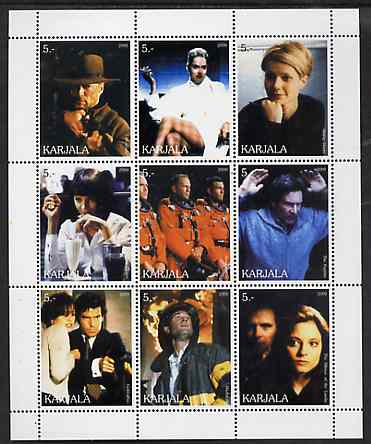 Karjala Republic 2000 Movies Scenes perf sheetlet containing complete set of 9 values unmounted mint, stamps on films, stamps on cinema, stamps on entertainments, stamps on movies