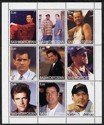 Bashkortostan 2001 Actors perf sheetlet containing set of 9 values unmounted mint, stamps on personalities, stamps on films, stamps on movies, stamps on cinema, stamps on entertainments, stamps on 