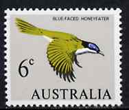 Australia 1966-73 Honeyeater 6c from decimal def set unmounted mint, SG 387, stamps on birds    