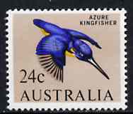 Australia 1966-73 Azure Kingfisher 24c from decimal def set unmounted mint, SG 395, stamps on birds