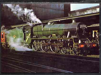 Postcard by Dennis - full colour showing LMS Stanier 'Jubilee' Class 6-6-0 No. 45562 'Alberta', mint & very fine, stamps on railways