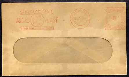 South Africa 1939 window envelope with 1/2d slogan cancel from Anchor Yeast, stamps on wines, stamps on alcohol
