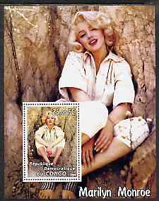 Congo 2002 Marilyn Monroe #02 perf m/sheet unmounted mint, stamps on personalities, stamps on entertainments, stamps on films, stamps on cinema, stamps on women, stamps on marilyn monroe