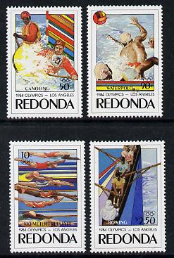 Antigua - Redonda 1984 Olympic Games set of 4 (Canoeing, Rowing, Water Polo & Swimming) unmounted mint