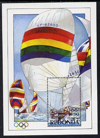 Antigua - Redonda 1984 Olympic Games $5 m/sheet showing Yachting unmounted mint, stamps on , stamps on  stamps on olympics  ships   sport   yachting     sailing