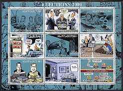Kyrgyzstan 2000 Election 2000 (USA) perf sheetlet containing 9 values unmounted mint, stamps on constitutions, stamps on americana, stamps on us presidents, stamps on 