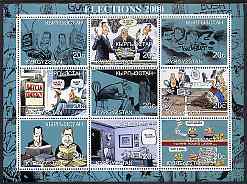 Kyrgyzstan 2000 Election 2000 (USA) perf sheetlet containing 9 values unmounted mint, stamps on , stamps on  stamps on constitutions, stamps on  stamps on americana, stamps on  stamps on us presidents, stamps on  stamps on 