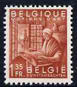 Belgium 1948-49 Woman Making Lace 1f35 red-brown (from Industry set) unmounted mint SG1219*