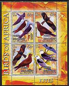Palestine (PNA) 2005 Birds of Africa - Kites perf sheetlet containing 4 values each with Scout Logo unmounted mint. Note this item is privately produced and is offered purely on its thematic appeal, stamps on birds, stamps on birds of prey, stamps on kites, stamps on scouts
