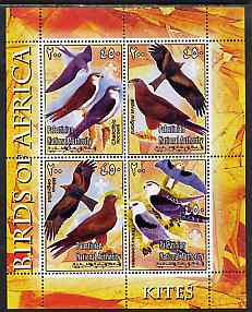 Palestine (PNA) 2005 Birds of Africa - Kites perf sheetlet containing 4 values each with Scout Logo unmounted mint. Note this item is privately produced and is offered purely on its thematic appeal, stamps on , stamps on  stamps on birds, stamps on  stamps on birds of prey, stamps on  stamps on kites, stamps on  stamps on scouts