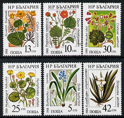 Bulgaria 1988 Marsh Flowers set of 6, SG 3484-89 (Mi 3628-33)*, stamps on flowers