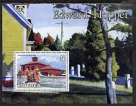 Eritrea 2001 Art of Edward Hopper #2 perf s/sheet unmounted mint , stamps on arts, stamps on 