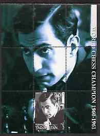 Tadjikistan 2000 World Chess Champions - Mikhail Tal perf s/sheet unmounted mint, stamps on personalities, stamps on chess