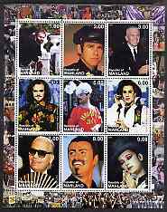 Republic of Manland 2000 Male Personalities perf sheetlet containing 9 values unmounted mint (Elton John, Karl Lagerfeld, Boy George etc), stamps on personalities, stamps on entertainments, stamps on music, stamps on fashion, stamps on , stamps on rock, stamps on pops