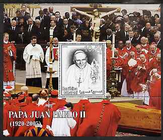 Sahara Republic 2006 Pope John Paul II perf m/sheet #2 unmounted mint, stamps on personalities, stamps on pope, stamps on 