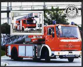 Djibouti 2004 Fire Engines #1 perf s/sheet with Rotary Logo, unmounted mint, stamps on fire, stamps on rotary