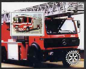 Djibouti 2004 Fire Engines #2 perf s/sheet with Rotary Logo, unmounted mint, stamps on , stamps on  stamps on fire, stamps on  stamps on rotary