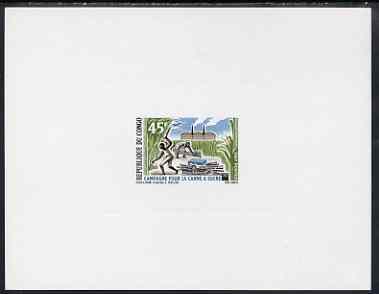 Congo 1967 Sugar Production 45f deluxe sheet in issued colours on sunked card, as SG 122, stamps on food, stamps on sugar, stamps on 