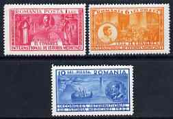 Rumania 1932 Medical Congress set of 3 unmounted mint, SG 1262-64, stamps on medical