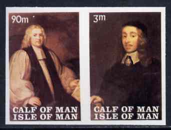 Calf of Man 1968 Paintings from Manx Museum #3 imperf set of 2 unmounted mint (Rosen CA120a-21a), stamps on arts, stamps on museums