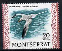 Montserrat 1972-74 Tropic Bird 20c on chalky paper unmounted mint, SG 301, stamps on , stamps on  stamps on birds, stamps on  stamps on 