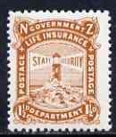 New Zealand 1913-37 Life Insurance 1.5d chestnut (Lighthouse) unmounted mint, SG L27, stamps on , stamps on  stamps on , stamps on  stamps on  kg5 , stamps on  stamps on lighthouses