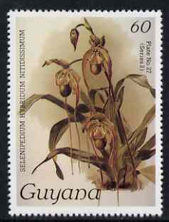 Guyana 1985-89 Orchids Series 2 plate 27 (Sanders Reichenbachia) 60c unmounted mint, SG 1874, stamps on orchids, stamps on flowers