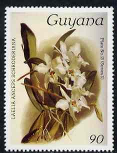 Guyana 1985-89 Orchids Series 2 plate 13 (Sanders Reichenbachia) 90c unmounted mint, SG 1877, stamps on orchids, stamps on flowers