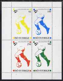 Iso - Sweden 1982 Football World Cup perf sheetlet containing set of 4 values unmounted mint, stamps on football, stamps on  iso , stamps on , stamps on sport
