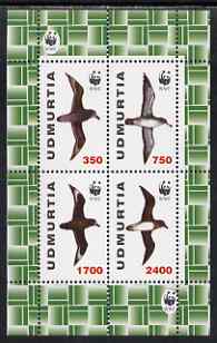 Udmurtia Republic 1998 WWF - Birds perf sheetlet containing complete set of 4 unmounted mint, stamps on , stamps on  stamps on birds, stamps on  stamps on  wwf , stamps on  stamps on 