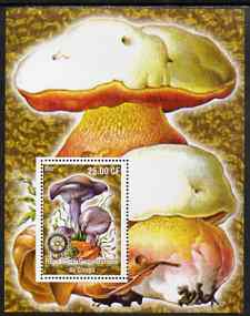 Congo 2002 Fungi #1 perf m/sheet with Rotary Logo unmounted mint, stamps on , stamps on  stamps on fungi, stamps on  stamps on rotary