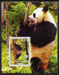 Congo 2002 Pandas #1 perf m/sheet with Scout Logo unmounted mint, stamps on animals, stamps on bears, stamps on pandas, stamps on scouts