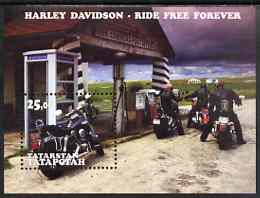 Tatarstan Republic 2001 Harley Davidson Motorcycles perf souvenir sheet unmounted mint, stamps on , stamps on  stamps on motorbikes