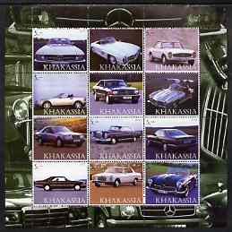 Chakasia 2003 Mercedes Benz Cars perf sheetlet containing 12 values unmounted mint, stamps on cars