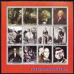 Bashkortostan 2001 Freedom Fighters perf sheetlet containing set of 12 values unmounted mint, stamps on , stamps on  stamps on personalities, stamps on  stamps on human rights, stamps on  stamps on lincoln, stamps on  stamps on usa presidents, stamps on  stamps on americana, stamps on  stamps on slavery, stamps on  stamps on kennedy, stamps on  stamps on 