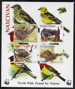 Naxcivan Republic 1998 WWF imperf sheetlet containing set of 4 values unmounted mint, stamps on wwf, stamps on birds, stamps on  wwf , stamps on animals, stamps on 