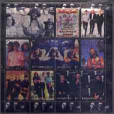 Dagestan Republic 2000 Bee Gees imperf sheetlet containing 12 values printed on metallic foil unmounted mint, stamps on music, stamps on pops, stamps on personalities, stamps on rock, stamps on 
