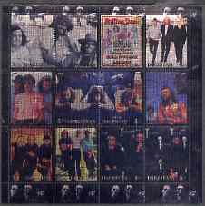 Dagestan Republic 2000 Bee Gees imperf sheetlet containing 12 values printed on metallic foil unmounted mint, stamps on , stamps on  stamps on music, stamps on  stamps on pops, stamps on  stamps on personalities, stamps on  stamps on rock, stamps on  stamps on 