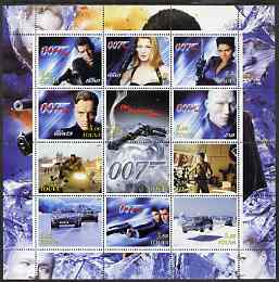 Touva 2003 James Bond - Die Another Day perf sheetlet containing 12 values unmounted mint, stamps on , stamps on  stamps on entertainments, stamps on  stamps on films, stamps on  stamps on cinema, stamps on  stamps on  spy , stamps on  stamps on movies, stamps on  stamps on 