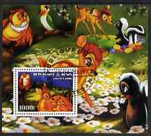 Benin 2006 Bambi #2 perf souvenir sheet, fine cto used, stamps on disney, stamps on entertainments, stamps on films, stamps on cinema, stamps on cartoons, stamps on animals, stamps on owls