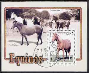 Cuba 2005 Horses perf m/sheet fine cto used SG MS4890, stamps on horses