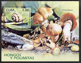 Cuba 2005 Mushrooms & Snails perf m/sheet fine cto used, stamps on , stamps on  stamps on fungi, stamps on  stamps on insects