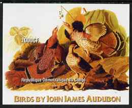 Congo 2005 Birds by Audubon imperf m/sheet unmounted mint, stamps on birds, stamps on audubon, stamps on arts