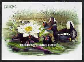 Congo 2005 Ducks with Water Lily imperf m/sheet unmounted mint, stamps on , stamps on  stamps on birds, stamps on  stamps on ducks, stamps on  stamps on flowers