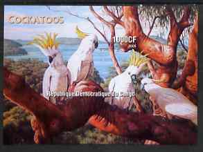 Congo 2005 Cockatoos imperf m/sheet unmounted mint, stamps on , stamps on  stamps on birds, stamps on  stamps on parrots